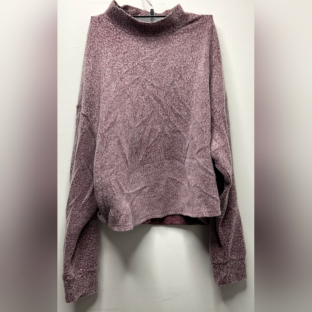 Socialite Sweater Burgandy Brushed Mock Neck Pullover Knit Long Sleeve XL